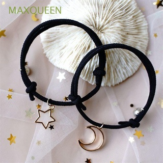 Maxqueen 2 pzs pulseras de mano con estrella luna para mujeres niñas imán amigo pulsera pareja/Multicolor