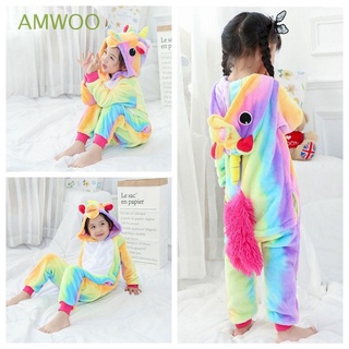 Pijama De franela para niños amwoo con dibujo De unicornio/Kigurumi