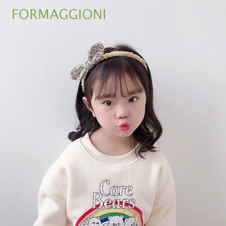 HOOPS formaggioni lindo bowknot diadema niños accesorios para el cabello flores impreso diadema tela encantadora orejas de conejo retro niñas aros de pelo/multicolor