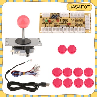 [Haafot]Juegos De Joystick De Arcade/Kits/Kits/Usb Codificador con Joystick De Pc/5 pines+10 botones blancos