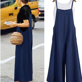MANU NEW bib pants casual trousers with straps jumpsuit oversize loose summer wide leg bib trousers/Multicolor