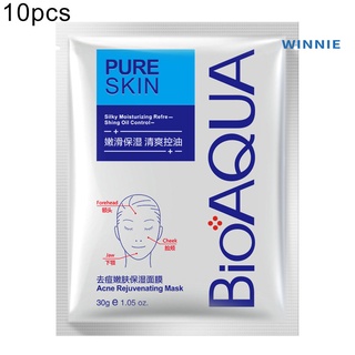 [winnie] 10pcs bioaqua control de aceite antiacné retráctil poros hidratantes mascarilla facial (3)