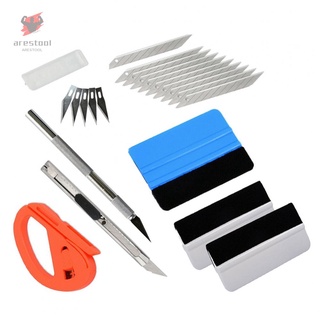 Kit de rascador de tinte de ventana herramientas de vinilo cuchillas de envoltura de coche cortador de seguridad suave