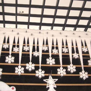 laperuta artificial blanco copo de nieve adornos ventana adorno de navidad fiesta decoración festival decoración del hogar 2pcs/bolsa suministros frozen navidad hielo tira/multicolor (4)