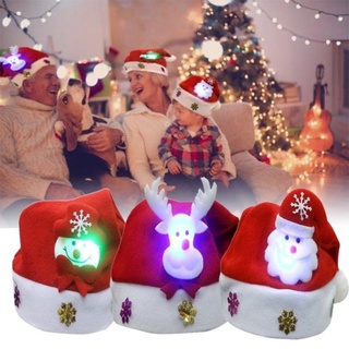 Led Flash sombreros de navidad/navidad año nuevo grueso sombrero de navidad de navidad/un buen juguete para celebrar la navidad fiesta de año nuevo/adultos niños adornos de navidad para el hogar navidad Santa Claus regalos