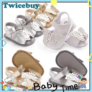 Twicebuy niño antideslizante verano de imitación de cuero bebé niña zapatos mariposa luz sandalias