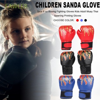 fawler guantes profesionales de llama de boxeo guantes de entrenamiento de boxeo guantes de boxeo sanda kickboxing guantes de cuero pu niño niños sparring guante/multicolor