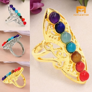 ft anillo abierto siete colores exquisito brillante ligero galvanoplastia tecnología exagerada anillo de dedo
