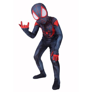 Niños Miles Morales increíble Spider-Man mono Cosplay disfraz niños mono Spi (7)