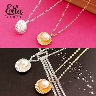 [ne1] collar para mujer perla shell charm pulido (5)