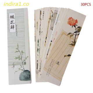 indira1 30pcs Creative Chinese Style Paper Bookmarks Painting Cards Retro Beautiful Boxed Bookmark Commemorative Gifts