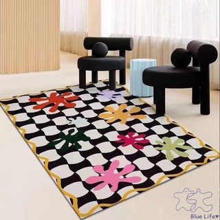 ins marruecos antideslizante celosía alfombra retro tablero de ajedrez alfombra hogar sala de estar dormitorio mesita de noche alfombra