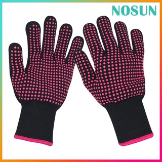 [nosun] 2 pzs guantes De Dedo resistentes al Calor duradero cómodos herramientas De silicón Para planchar cabello rizador