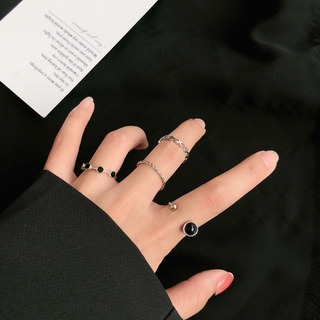 4 unids/Set Simple geométrico forma anillos para las mujeres versión coreana Ins personalizado índice dedo anillo conjunto (2)