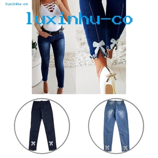 lu skin-friendly lápiz pantalones de cintura alta bolsillos mujeres jeans bodycon streetwear