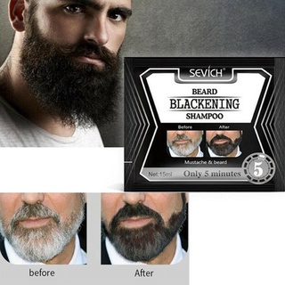 15ml rápido cabello colorear negro barba tinte bigote champú crema G6K5 (6)