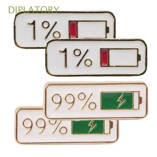 DIPLATORY Gift 1% Electricity Quantity Cartoon Badge Enamel Pins Dripping Oil Buckle Jewelry Men Women Clothes Jewelry Clothes Lapel Pin Buckle Brooch