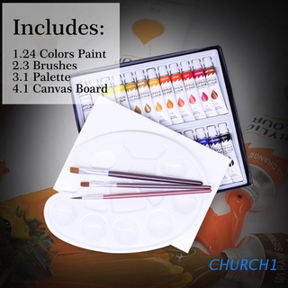 CHURCH - juego de pinturas acrílicas de 24 colores para telas, pintura, pigmentos, para dibujar, pintura, acrílico, acuarela