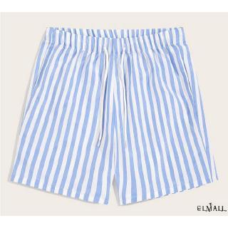 Gmlmen cintura elástica cordón rayas playa bermudas pantalones cortos casuales moda impreso tabla pantalones cortos