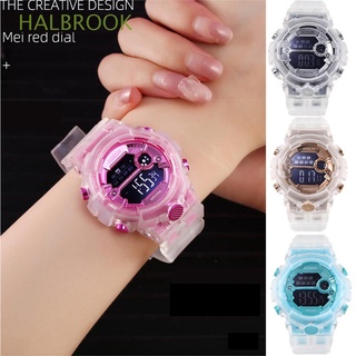 halbrook hombres relojes deportivos mujeres electrónico reloj de pulsera led digital reloj para niños transparente niños casual plástico fecha despertador relojes/multicolor