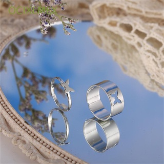 Ocixemex 2 piezas anillo romántico ajustable De mariposa hueco/Multicolorido Para boda