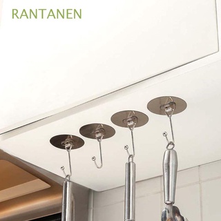 RANTANEN Stainless Steel Hanger Kitchen Key Holder Wall Hook Towel Toliet Bathroom 10Pcs Self Adhesive Storage Rack/Multicolor