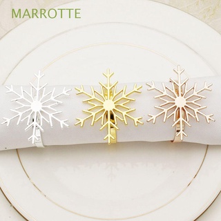 MARROTTE Reuseable Napkin Ring Shiny Napkin Buckle Table Decor 1 pcs Large Silvery Napkin Holders for Xmas,Party,Wedding Snowflake Shaped Christmas Supplies/Multicolor
