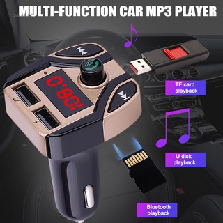 fm transmisor aux bluetooth manos libres kit de coche audio reproductor mp3 con cargador usb dual