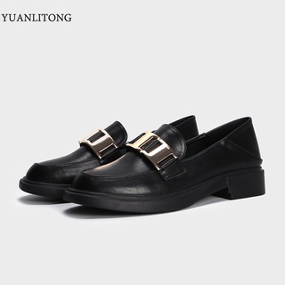 Yuanlitong zapatos de color sólido le fu con dos pequeños zapatos de cuero en el talón