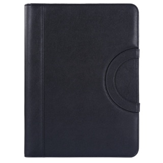 portátil de negocios padfolio cartera caso mango cuero pu cartera carpeta para escuela oficina conferencia bloc de notas (3)