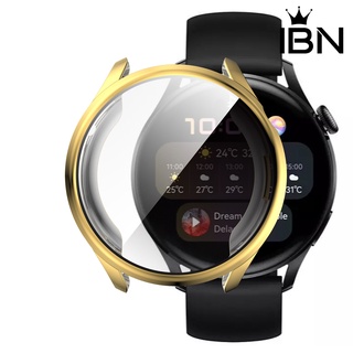 ibn funda protectora galvanizada anti-caída tpu smart watch parachoques shell protector cubierta para huawei watch 3 pro