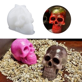 ONN Skull Epoxy resina molde Halloween vela molde de silicona DIY manualidades jabón yeso herramienta de fundición (1)