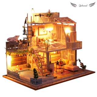 Casa de muñecas muebles DIY modelo miniatura 3D de madera casa de muñecas montar Kit de juguetes