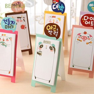 BEISHUI Cute Sticky Notes Kawaii Stationery Memo Pad Office School Supplies Planner Cartoon Student Label Paper