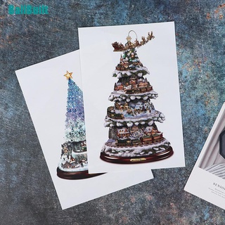 [Btaui] árbol de navidad giratorio escultura tren decoraciones pasta ventana pasta pegatinas RDYI