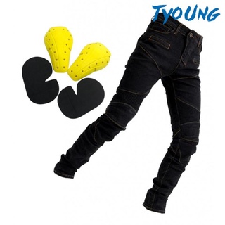 [Tyoung] pantalones de motocicleta de carreras para hombre, color negro (1)