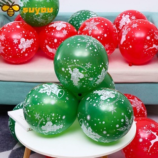 Suyou 10 pzs globos de látex inflables para decoración de navidad/juguetes/juguetes de Santa Claus/regalos de año nuevo/decoración de fiesta festiva/Multicolor