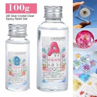 100g AB Pegamento Cristal Transparente Resina Epoxi Conjunto Para La Fabricación De Joyas DIY Arte Artesanía NewYetBloom