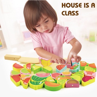 Juguete de cocina para niños, madera, frutas, verduras, comida, corte, juego de juguetes