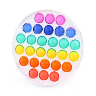 Pop It Fidget juguete de juguete de burbuja de juguete Pop Para niños y Adultos colores arcoíris blanco MELOLOOK (2)