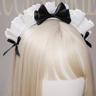 Lolita de hielo japonés accesorios Para el cabello Ruffled encaje dulce Bowknot Gótico victoriano francés Maid diadema Anime Cosplay gancho de cabello Vintage