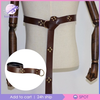 [tac-9] Cinturón Retro Medieval de cuero PU hombres mujeres caballero Medieval Viking accesorios -