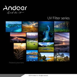 Andoer - Protector de lente de filtro ultravioleta UV de 52 mm para cámara DSLR Canon Nikon