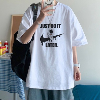 Verano de algodón de manga corta t-Shirt masculino coreano suelto astronauta guapo juventud
