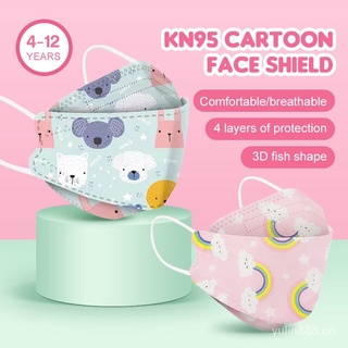 YL🔥Bienes de spot🔥20pcs KF94 niños máscara 4ply de protección niño KN95 3D máscara cara bebé máscara cara 10d【Spot marchandises】