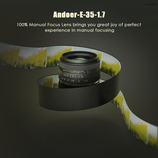 Andoer Lente De cámara Andoer Andoer 35mm F1.7 Aps-C Lente De Lente Grande Para Sony E-Mount Prime A7Iii/A9/Nex 3 3n/Nex 5 5t 5r/Nex 6 7/A5000/A5100/A6500/A6400/A6300/A6100/a600000 (2)