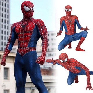 Raimi Spiderman Cosplay Disfraz de niños adultos Spider-Man Halloween Zentai Jumpsuit