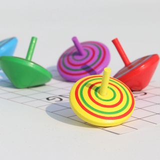 [kaou] 4 piezas de madera clásica coloridas spinning tops de desarrollo para niños, alivio del estrés, juguete