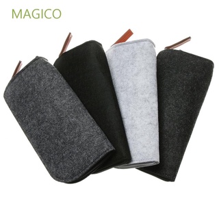 Magico - tela de fieltro de lana portátil, suave, multifuncional, con cremallera, funda para gafas, Multicolor