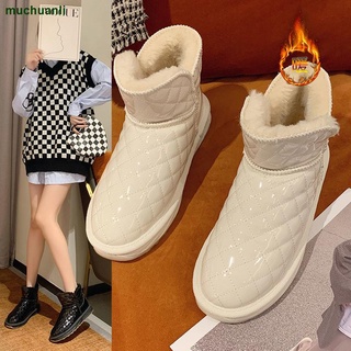 Botas De Nieve De Las Mujeres 2021 Cortas Engrosado Algodón Zapatos De Invierno Impermeable Caliente De Lana